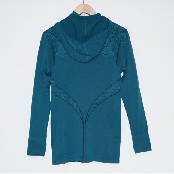 Athleta Twist Half Zip Seamless Teal Top S - Picture 3 of 8